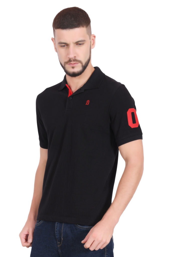 Plain Cotton Black Polo T shirt for Men – BlueAura Apparels