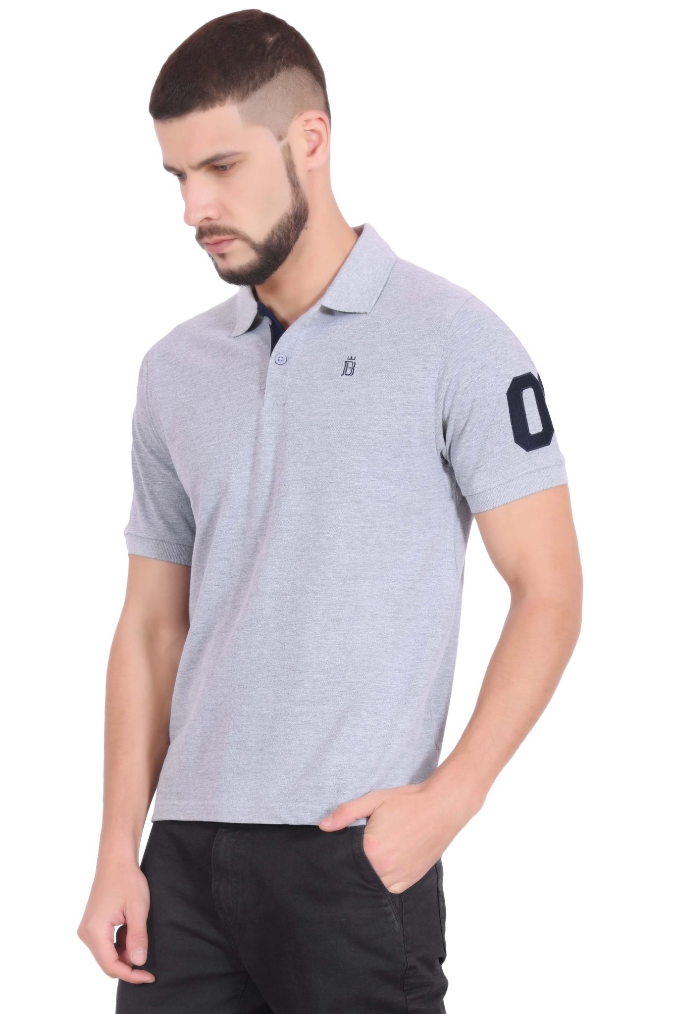 Plain Cotton Grey Polo T shirt for Men – BlueAura Apparels