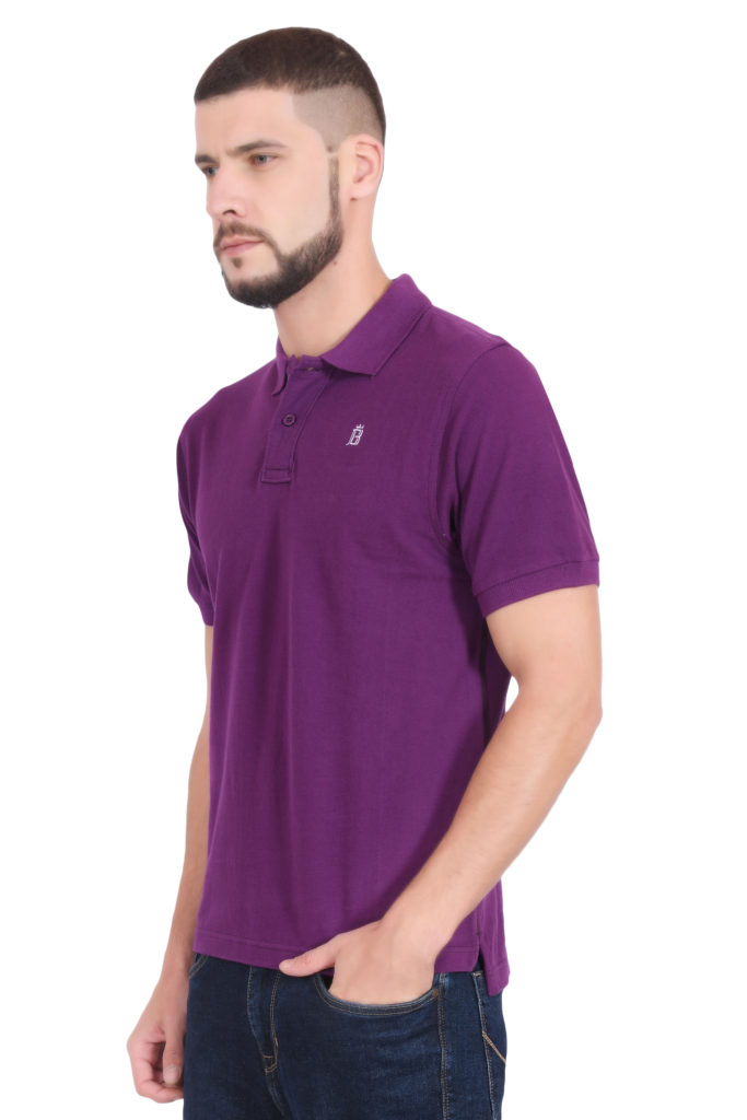 Plain Cotton Purple Polo T shirt for Men – BlueAura Apparels