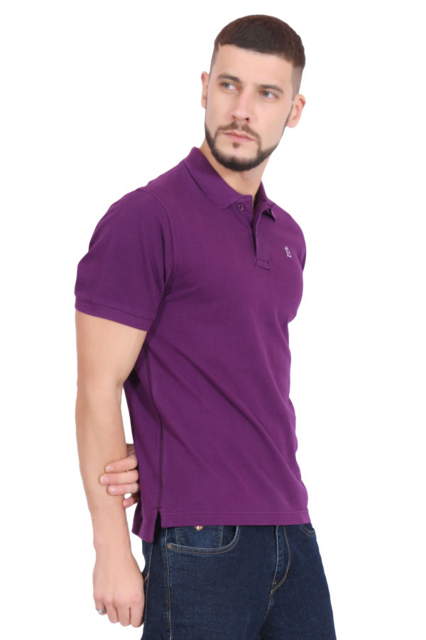 Plain Cotton Purple Polo T shirt for Men – BlueAura Apparels