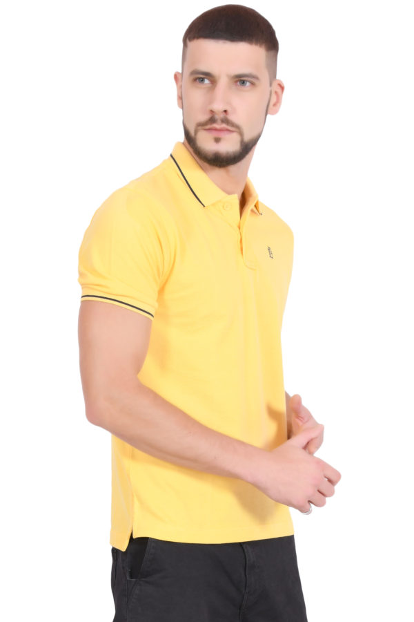 Plain Cotton Yellow Polo T shirt for Men – BlueAura Apparels