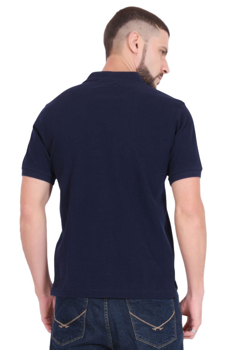 Plain Cotton Navy Blue Polo T shirt for Men â BlueAura Apparels